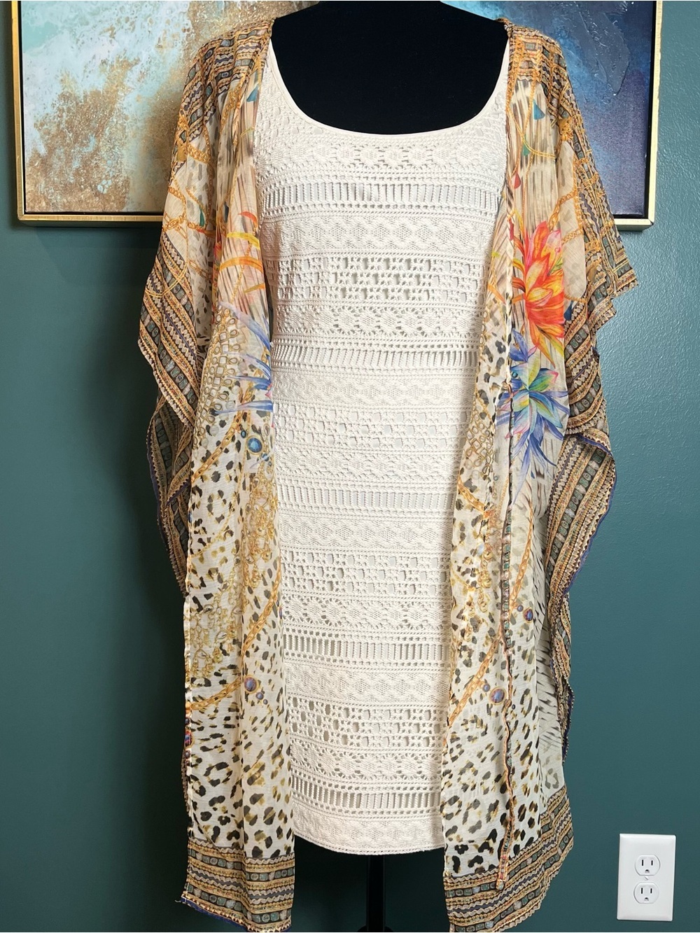 Boho Floral Leopard Printed Cover Up - Picture 7 of 8